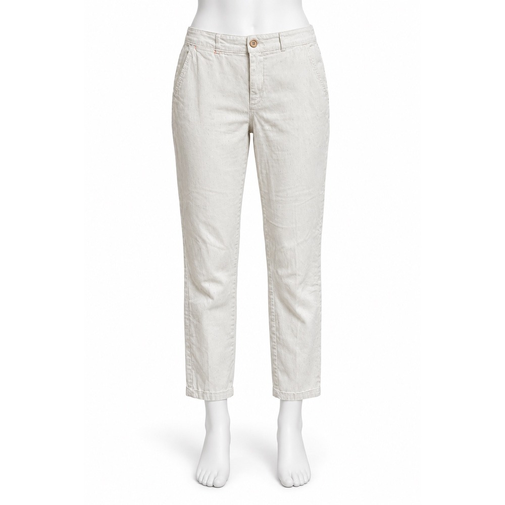 Anthropologie Relaxed Chino Pants Women 31 Off-White Multi Color Speckle Pants